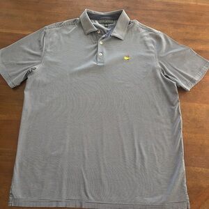 Masters Blue and White Stripe Polo XL